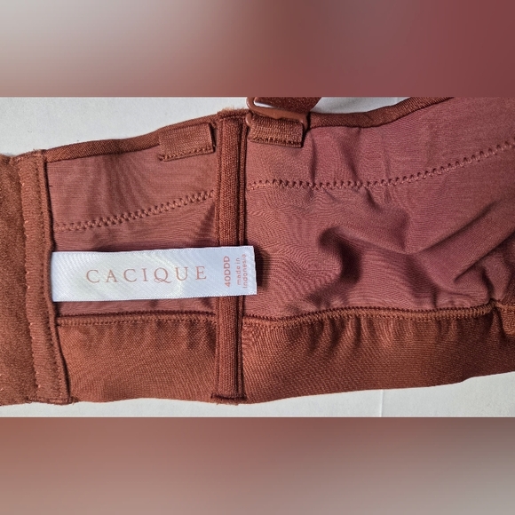 Cacique Comfort Bliss Strapless Convertible Bra Size 40DDD Cocoa Brown Padded - Picture 6 of 9